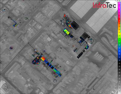 InfraTec ImageIR Map of heat signatures in a town.